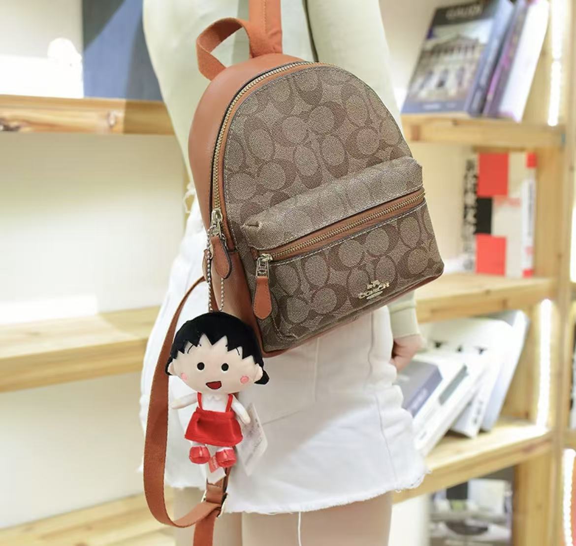 Chibi Maruko|Red dress Mascot Holder /Plush Keychain|H12cm approx.