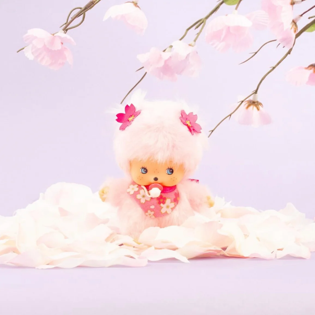 【limit 1】Monchhichi|Bebichhichi Sakura cherry blossom pink Girl Plush Dolls/Plush Toy|H15 cm approx.