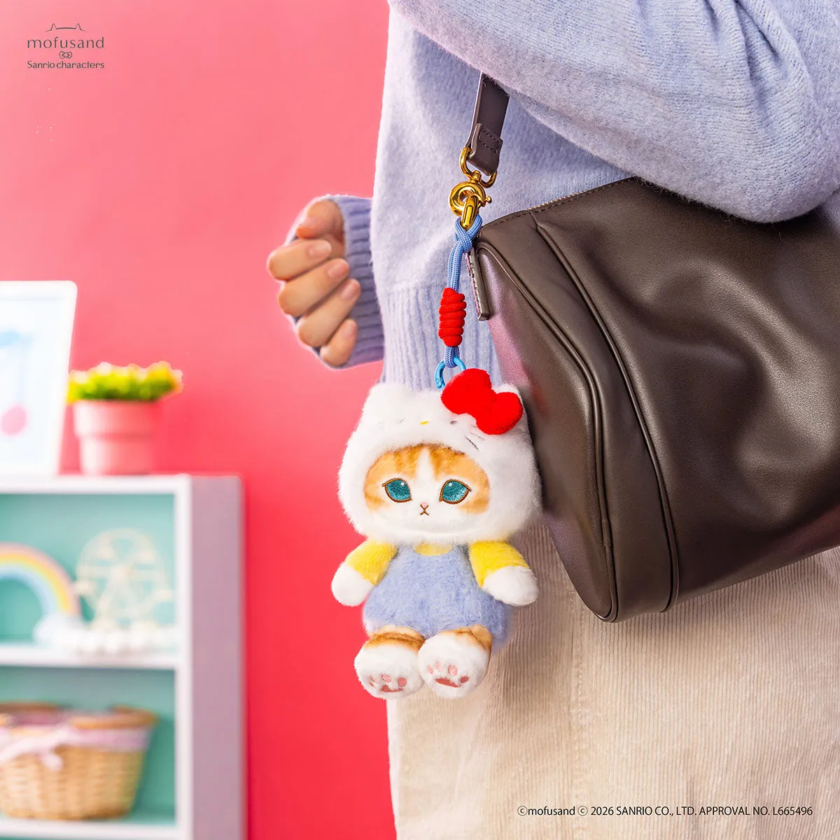 Mofusand|Sanrio Characters Potefuwa Mascot Holder /Plush Keychain|H140 x W130 x D130 mm approx.