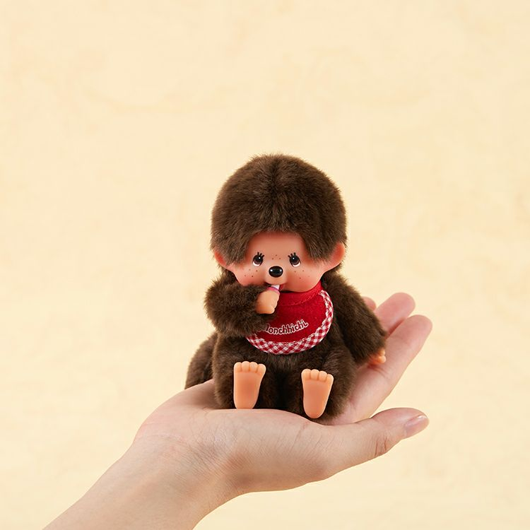 Monchhichi|Premium Standard Plush SS Brown Boy Sitting|14cm x 9cm x 7cm approx.