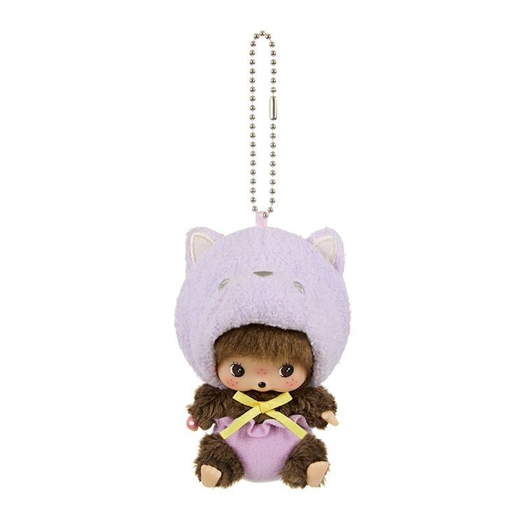 Monchhichi|Animal Bebichhichi SS Big Face Mascot Holder /Plush Keychain|H10.5 x W6.5 x D7cm approx.