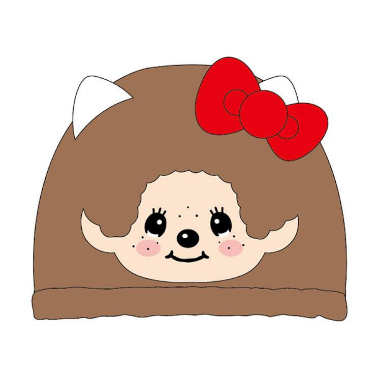 Monchhichi|Monchhichi × Sanrio Quick Dry Hair Cap Towel - Hello Kitty|185×210×25mm approx.