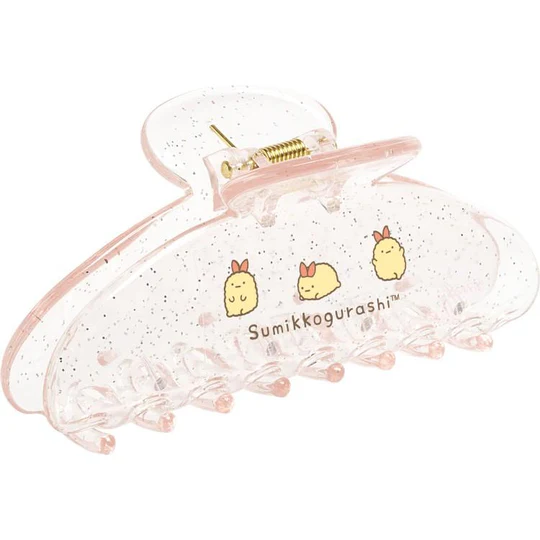 Sumikko gurashi|Ebifurai no Shippo Fried Shrimp Tail Clear Glitter Hair Claw Clip| 45×110×50mm approx.