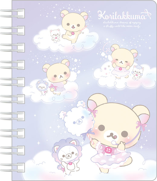 Rilakkuma轻松熊| Korilakkuma Osora no Kururin Wataame SP Memo天空白云棉花糖系列双环笔记本/手账本|约100 x 80mm/120页
