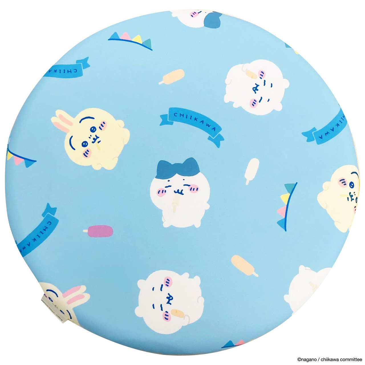 Chiikawa 吉伊卡哇|Morishita Chiikawa Cooling Seat Cushion记忆海绵冰丝坐垫/正反面都可爱|直径 400 x H45 mm