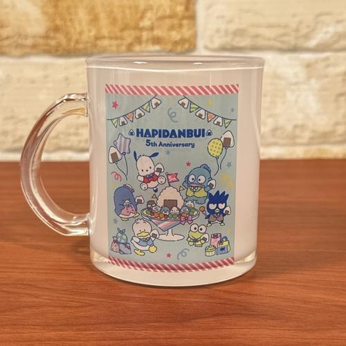 Sanrio|Hapidanbui Boys 5th Anniversary Glass Mug|φ73×H92mm approx.