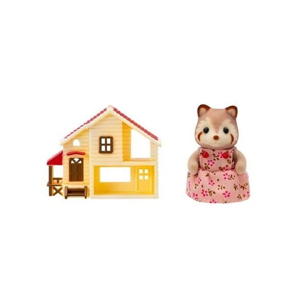 【limit 1】SylvanianFamilies|Miniature Series LARGE HOUSE WITH RED ROOF & RACCOON BABY