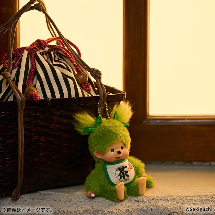 Monchhichi|Matcha Girl Mascot Holder /Plush Keychain|H15 x W8.5 x D5.5cm approx.