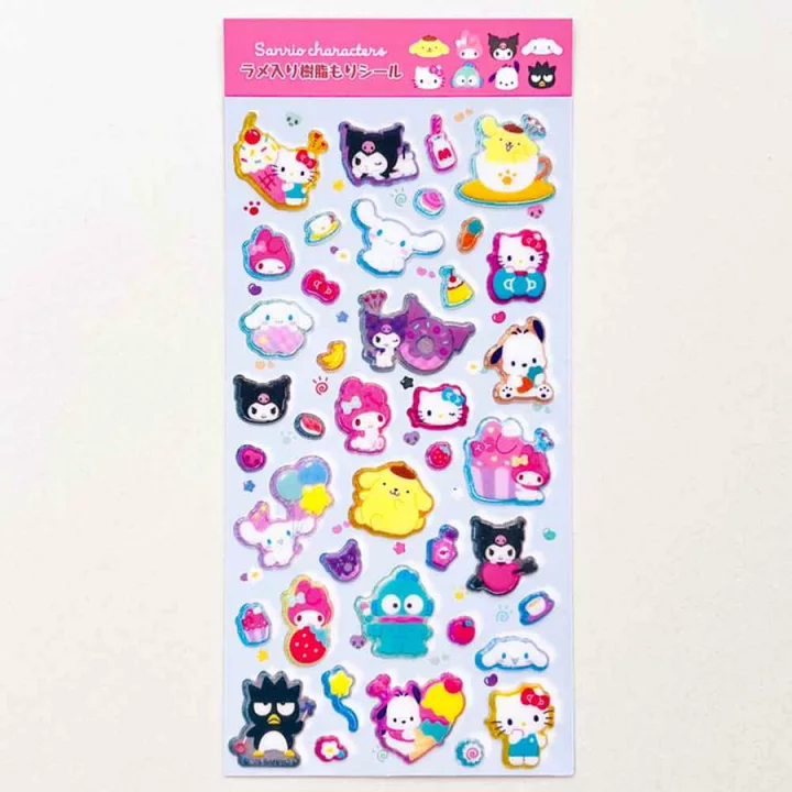 Sanrio|Characters Glitter Resin Stickers|H175mm×W90mm approx.