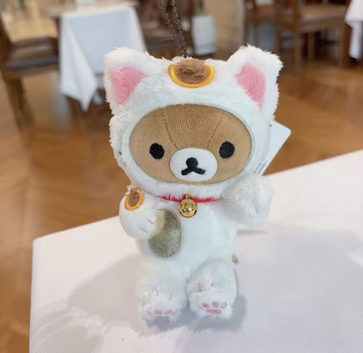 Rilakkuma|lucky cat Mascot Holder /Plush Keychain