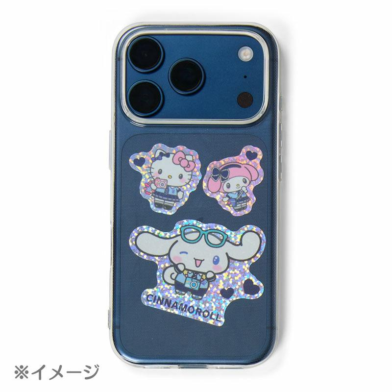 Sanrio|Academy Sparkling Journey Glittler Student ID Card Style Flake Sticker Set & Case|8.5×6cm approx.