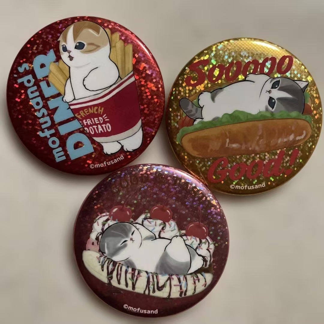 Mofusand|Diner Trading Holographic Can Badge mystery bag/blind box/All 8 types|1pcs