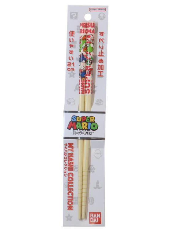 Nintendo任天堂|Mario Bamboo Chopsticks 21cm / Super Mario Brothers超级马里奥竹制筷子|约长210mm