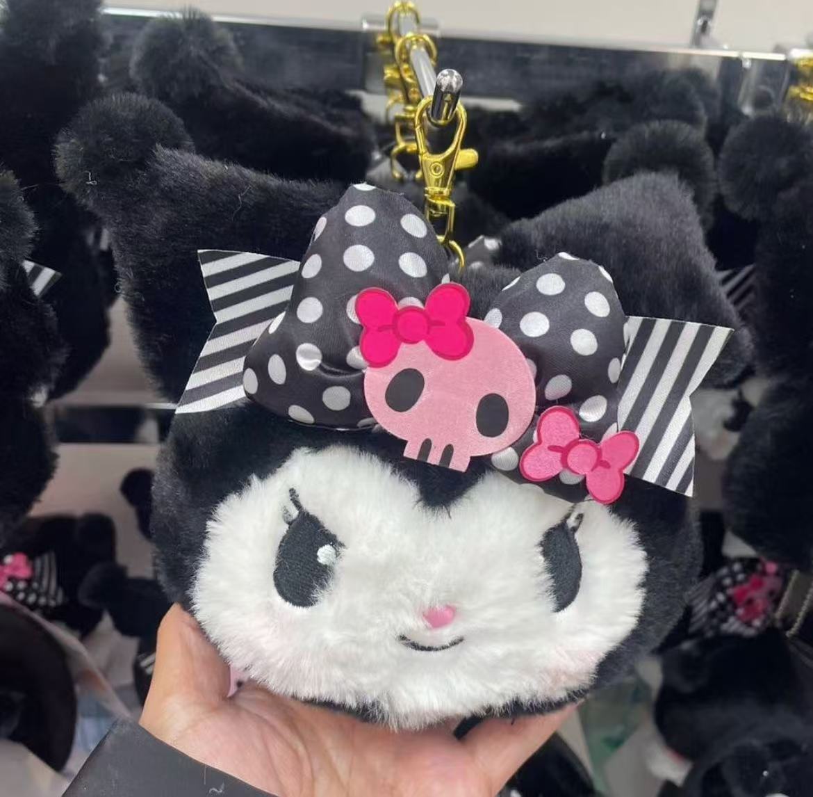Sanrio|Pink Black Party Face Pass Case|H14.5×W18.5×D6cm approx.