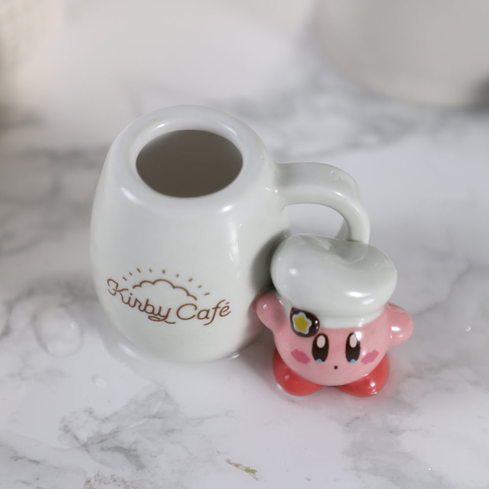 Kirby|cafe厨房限定瓷器牙刷立/笔筒/小杂物收纳桶/可爱摆件/情侣礼物|約H65×W48×D38mm