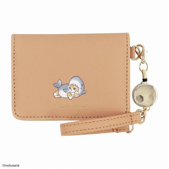 Mofusand|鲨鱼猫托腮十字纹多用卡包/皮夹/内里也巨美|约H70×W108×D10mm