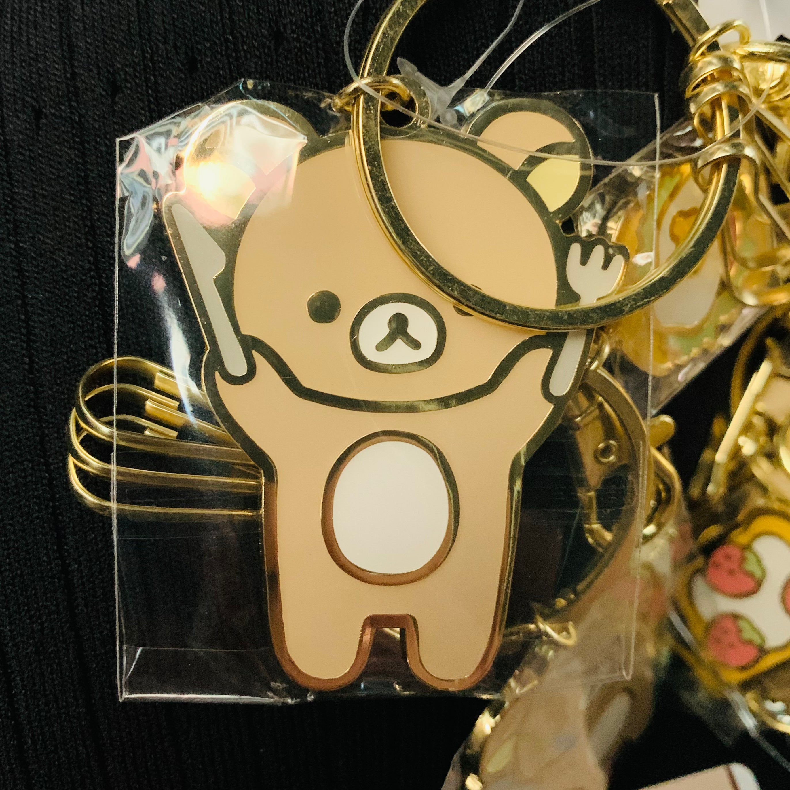 Rilakkuma轻松熊|New basic食物可爱钥匙扣/包挂/背后有刻字/三连扣/钥匙链|约H60 x W50mm