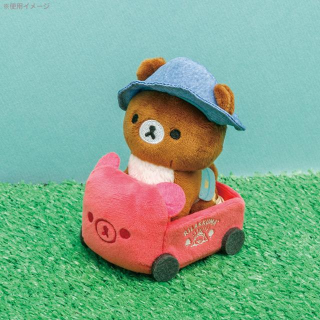 Rilakkuma轻松熊|露营系列骑车车玩偶|Chairoikoguma Size: 80 x 60 x 65 mm. Wagon Size: 45 x 60 x 80 mm