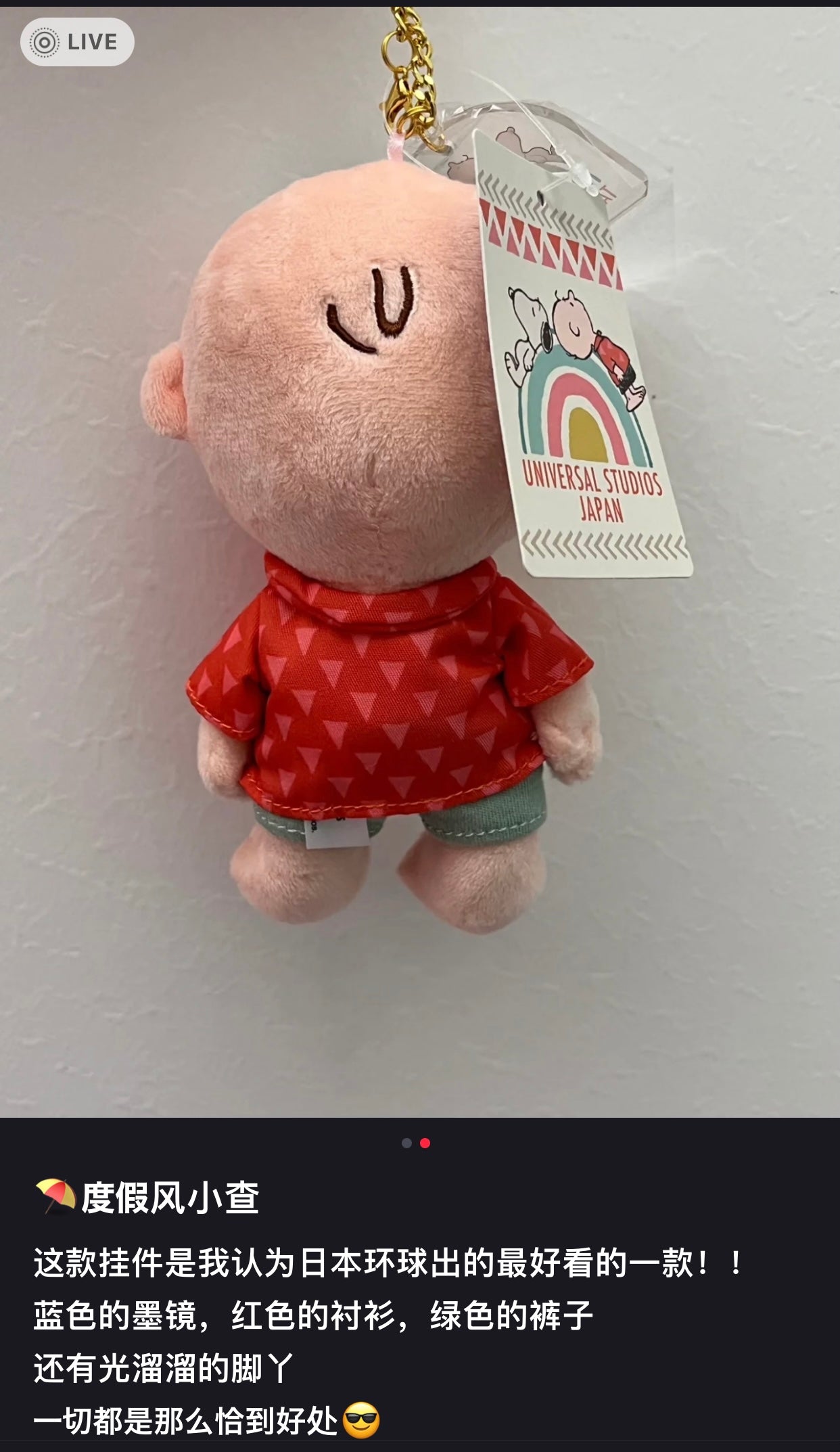 Snoopy|热带海岛度假风限定查理挂件/包挂|约約W9.8cm×H16cm×D6.7cm