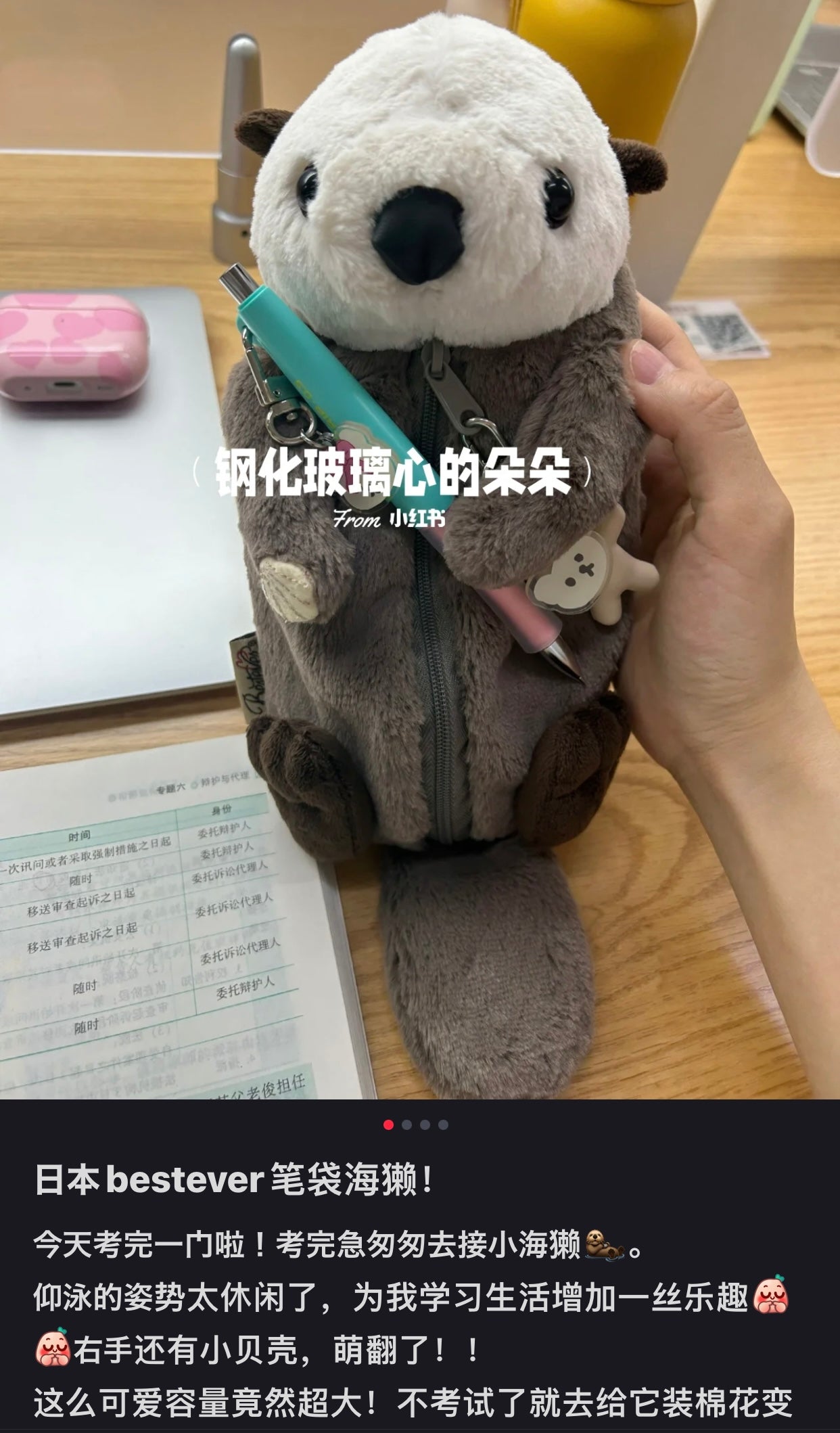 Bestever|超热门大容量水獭笔袋/软萌收纳袋|約 W10×H9×D31cm
