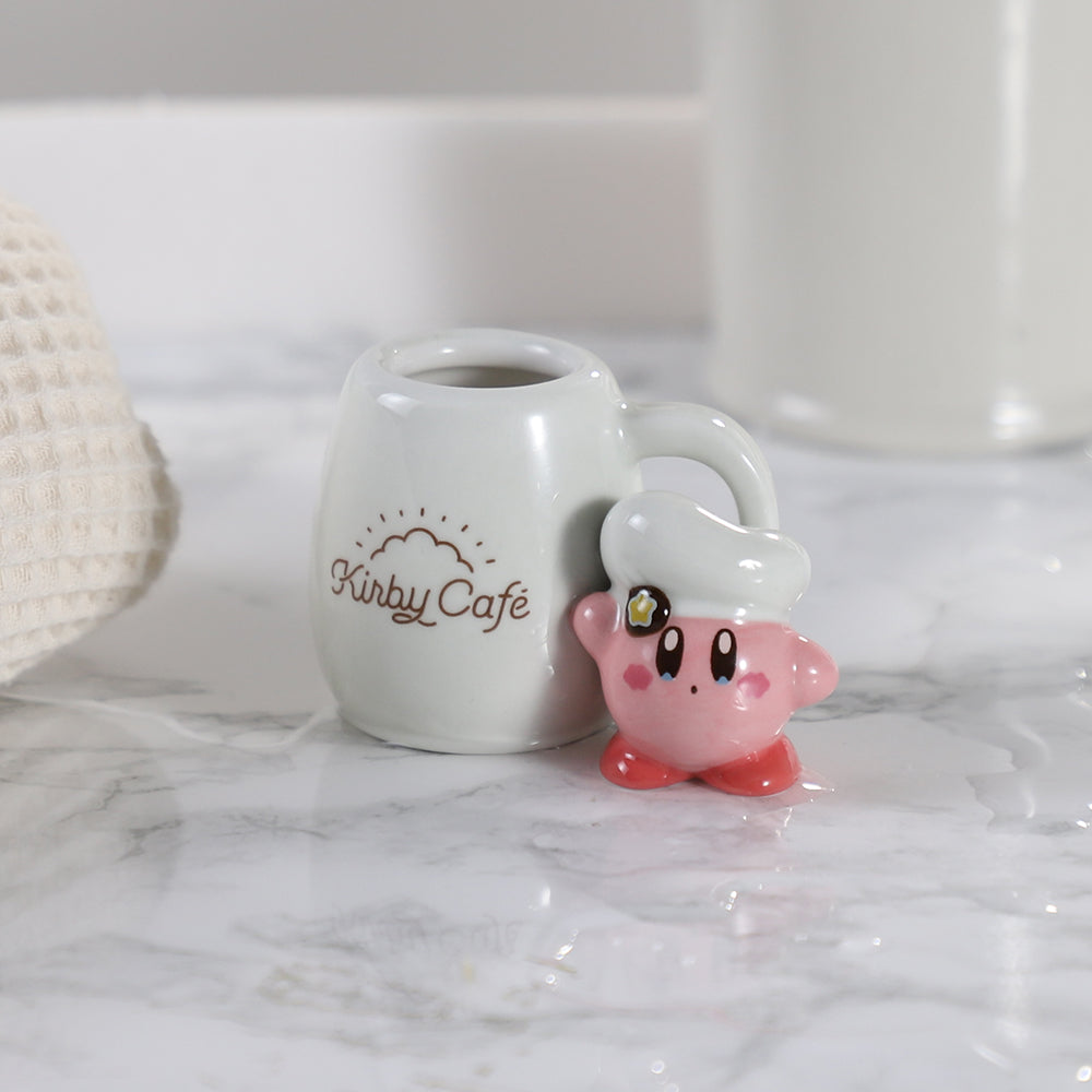 Kirby|cafe厨房限定瓷器牙刷立/笔筒/小杂物收纳桶/可爱摆件/情侣礼物|約H65×W48×D38mm