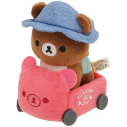 Rilakkuma轻松熊|露营系列骑车车玩偶|Chairoikoguma Size: 80 x 60 x 65 mm. Wagon Size: 45 x 60 x 80 mm