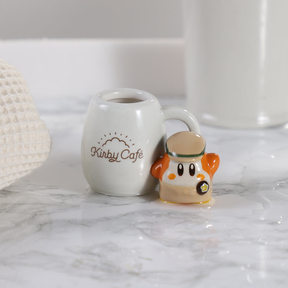 Kirby|cafe厨房限定瓷器牙刷立/笔筒/小杂物收纳桶/可爱摆件/情侣礼物|約H65×W48×D38mm