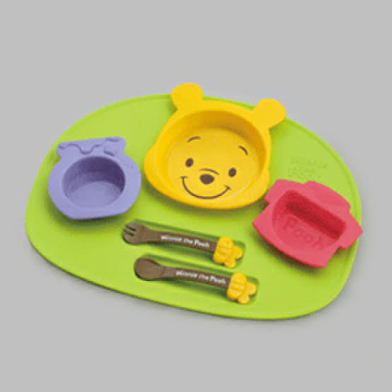 Disney|噗噗日本制耐高温可爱分格带餐具分餐盘组/可微波炉可机洗可煮沸|约W350×L30×H260mm