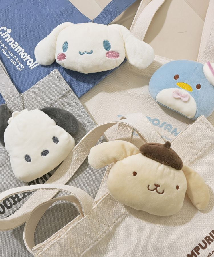 Sanrio|附带大头三丽鸥挂件肩背式帆布包/电脑包/有夹层/有搭扣|可容13寸电脑