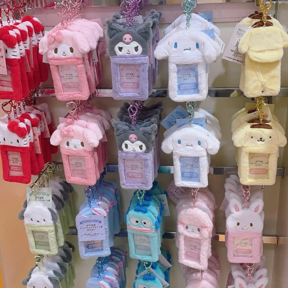 Sanrio|Enjoy Idol Fleece Fabric Card Holder|9×2.5×17cm approx.