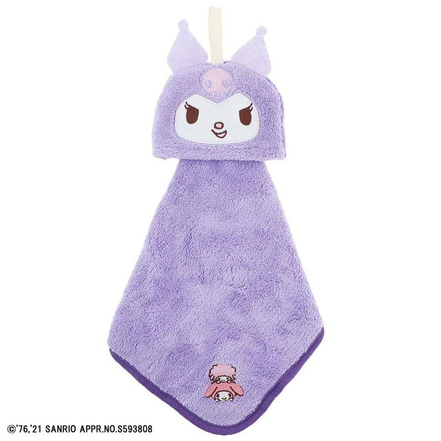 Sanrio|Marushin Hanging Loop Towel吸水速干防臭抗菌便携毛巾/擦手巾/可折叠收起/挂在勾勾上|打开后約25×25cm