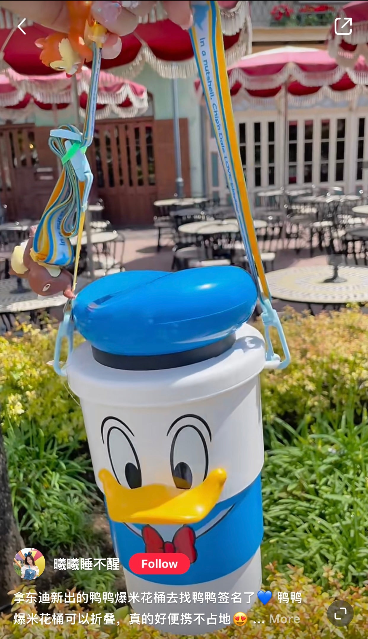 Disney|唐老鸭/鸭鸭可伸缩/折叠三段式爆米花桶/奇奇蒂蒂肩带/奇奇蒂蒂挂件可单独取下