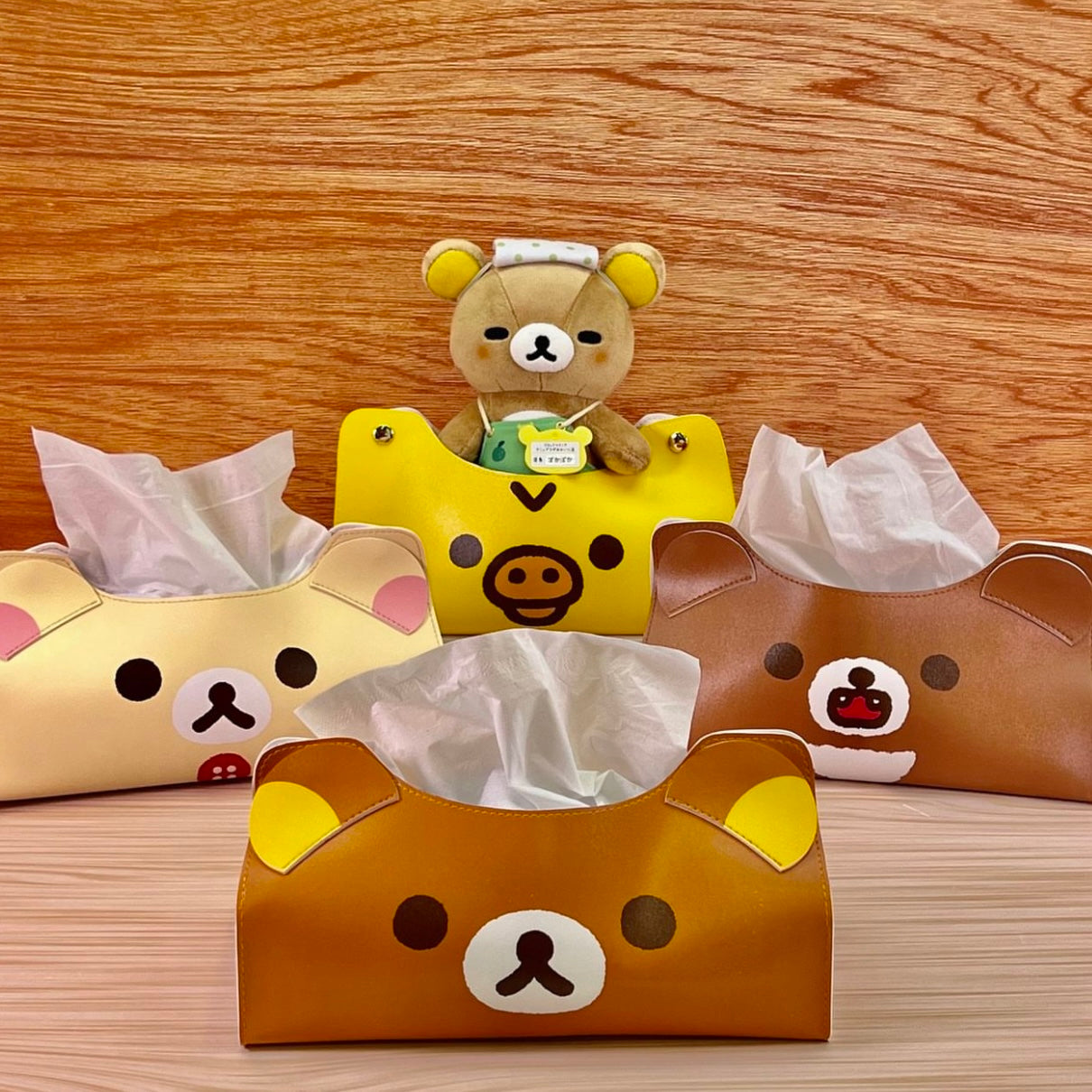 Rilakkuma轻松熊|皮质感纸巾盒/纸巾套|约255×135×120mm