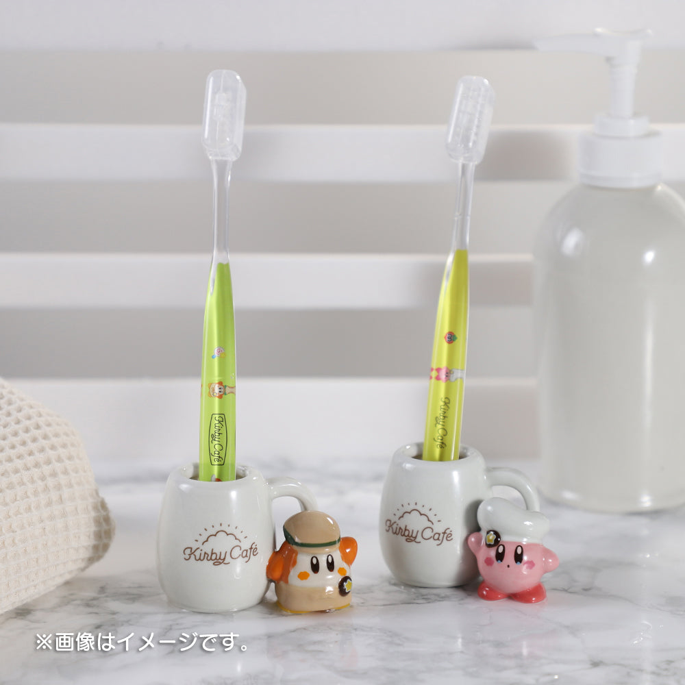 Kirby|cafe厨房限定瓷器牙刷立/笔筒/小杂物收纳桶/可爱摆件/情侣礼物|約H65×W48×D38mm