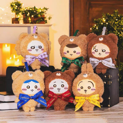 【not blind box style】chiikawa｜Kiramekko Teddy Bear Mascot Holder /Plush Keychain｜H140×W115×D75mm approx
