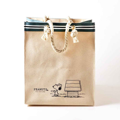 Snoopy｜Hit the Trail限定Beagle Scout 绳结帆布托特包/大容量购物袋｜约W300×H350×D300㎜