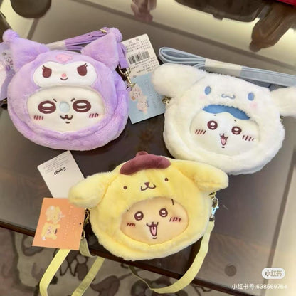 【limit 1】Sanrio｜Chiikawa X Sanrio Characters  Plush Shoulder Bag｜15 x 12.8 x 5cm approx.