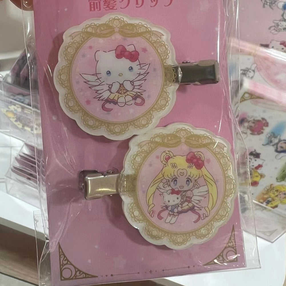 Sailor moon｜美战 x Sanrio联名Hello Kitty/水冰月刘海夹/前发夹/发卡｜1对