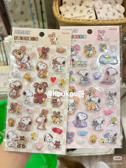 Snoopy｜Peanuts Puffy Stickers｜W90 x H160 x D2mm approx.