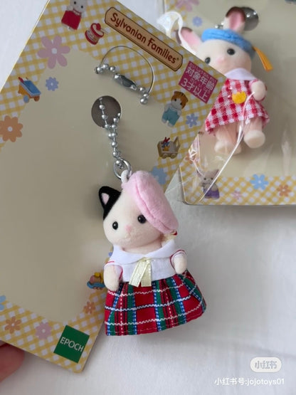 【limit 1】SylvanianFamilies｜Charcoal Cat Key Chain Sailor-style Uniform Calico Critters