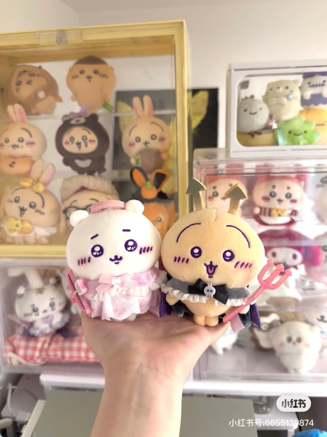 【limit 1】chiikawa｜Angel &amp; Demon Mascot Holder /Plush Keychain｜H120 x W80 x D70mm approx.