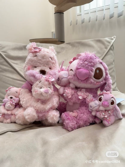Disney｜Winnie the Pooh &amp; Piglet Plush Toy SAKURA Pink 2025｜H33.5×W20×D25cm approx.