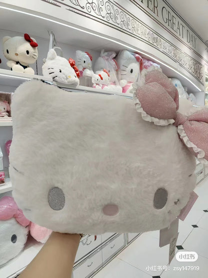 Hello kitty凯蒂猫｜Sanrio Original Face-shaped Cushion - Hello Kitty / Angel and Little Devil天使恶魔双面大脸抱枕｜约43×18×30cm