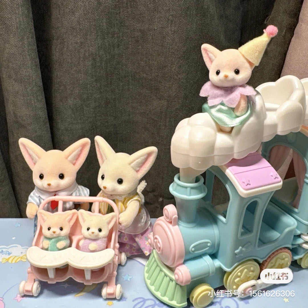 SylvanianFamilies森贝儿家族｜Fennec Fox Family耳阔狐一家四口双胞胎套组/玩具/过家家5696