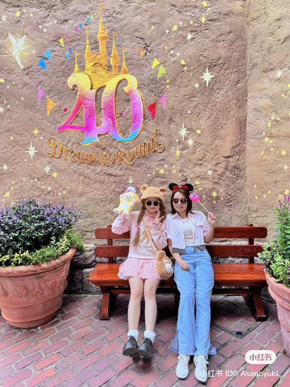Disney｜duffy达菲限定毛茸茸奶茶色耳朵渔夫帽/反面更可爱/还有小尾巴