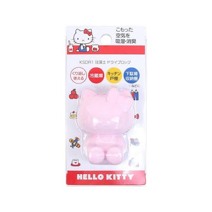Hello kitty凯蒂猫｜粉粉可爱立体kitty硅藻土吸湿剂/天然吸湿防霉/冰箱吸湿除臭｜約4.5×4.5×7cm