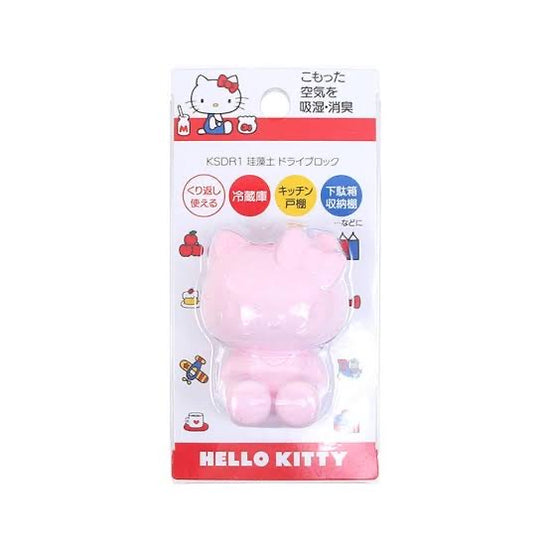 Hello kitty凯蒂猫｜粉粉可爱立体kitty硅藻土吸湿剂/天然吸湿防霉/冰箱吸湿除臭｜約4.5×4.5×7cm
