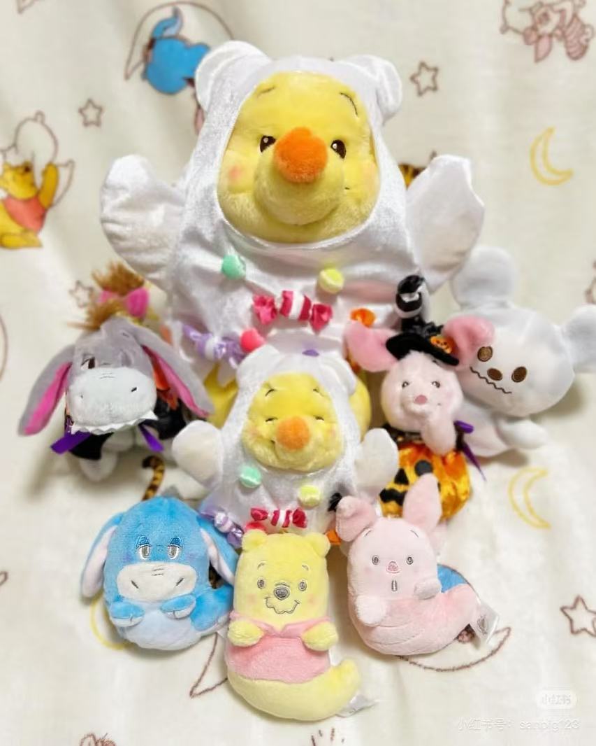 Disney迪士尼｜Fluffy Plush Keychain/ Halloween Ghost万圣节幽灵扁扁毛绒挂件/包挂｜ 约10.5 × 7 × 5cm