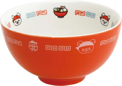 Rilakkuma轻松熊｜San-X Rice Bowl - Rilakkuma / Anytime Ramen拉面店系列可爱图案陶瓷小饭碗/微波炉可用｜约80×Φ110mm
