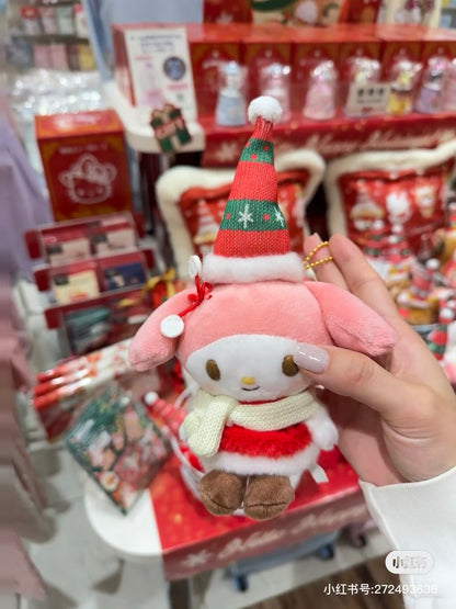 Sanrio三丽鸥｜Mascot Holder/ Christmas 2024圣诞限定可爱角色毛绒玩偶挂件/包挂｜约8.5×6.5×19cm
